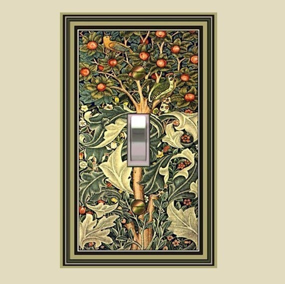 art nouveau william morris tree of life switch plate 520t1