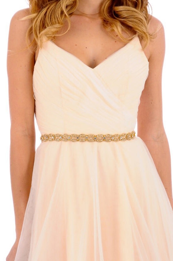 Items similar to 214 Gretta Rhinestone Chain Sash crystal sash