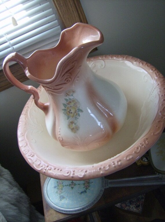 Vintage Ironstone Pitcher and Bowl