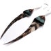 Dark Green Feather Earrings with Natural Chevrons