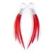 Long Interchangeable Feather Earrings in Bright Red on Tiny Hoops