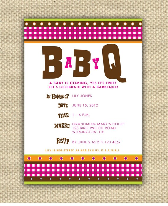 Bbq Shower Invitations 8