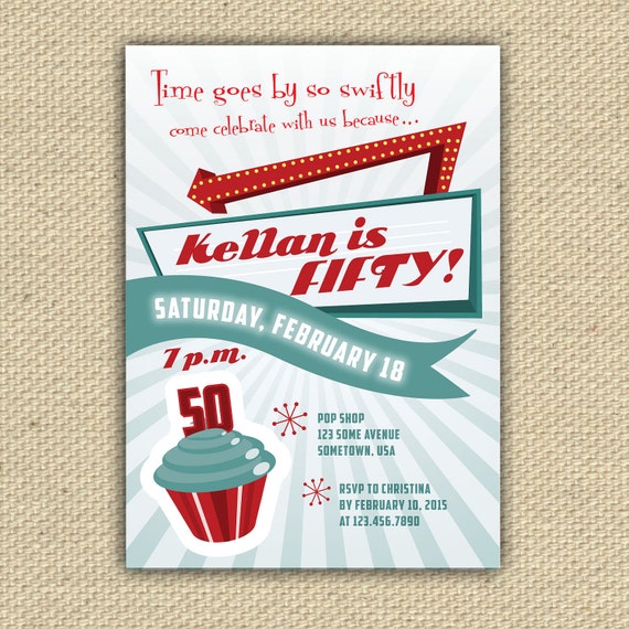 50S Party Invitation Templates Free
