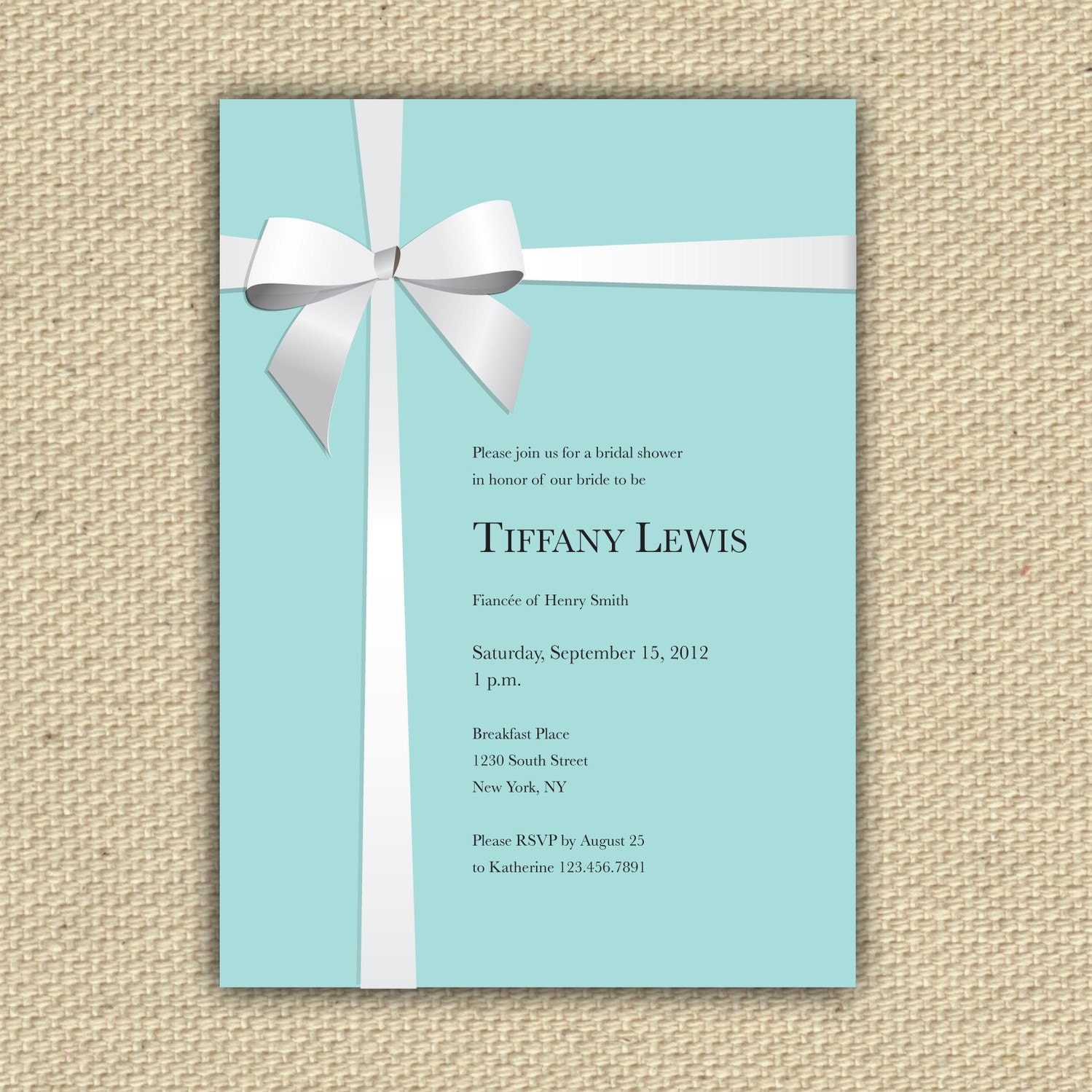 Tiffany And Co Themed Invitations 1