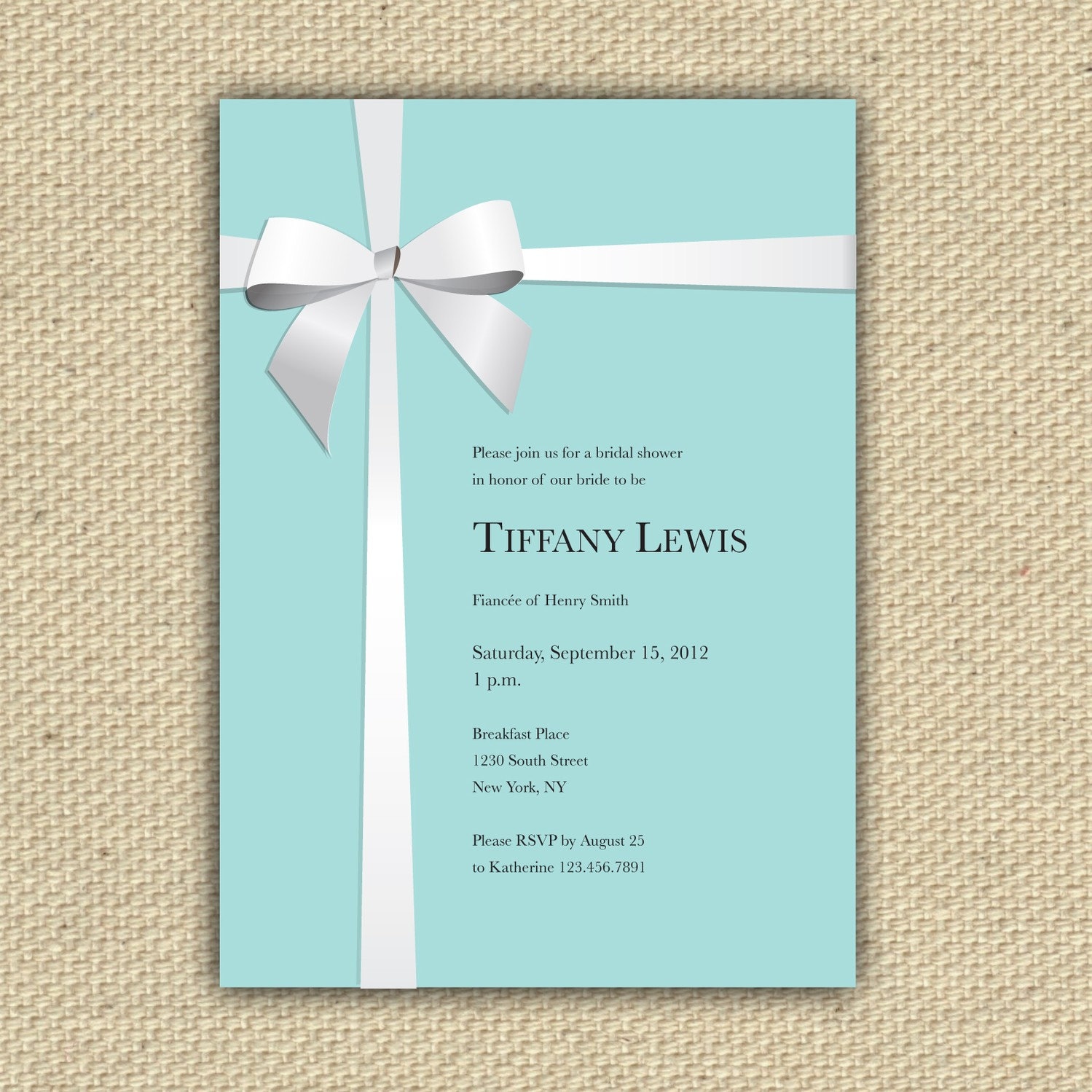 Tiffany Themed Wedding Invitations 6