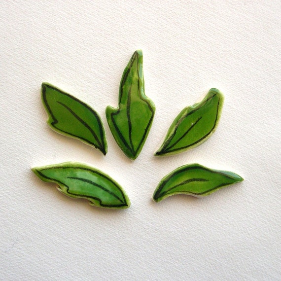 Leaf leafy leaves ceramic art tiles hand painted floral tiles