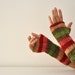 Long Gloves Armwarmers Fingerless Gloves Wrist Warmers Colorful Hand Knit Red Green Pink Holiday Fashion