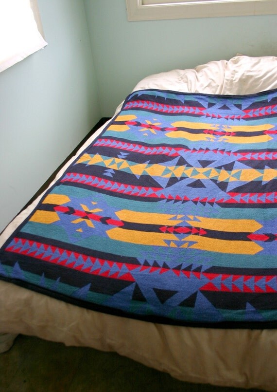 Navajo Blanket Vintage Bright Colors Southwestern
