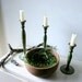 Natures Church - set of three moss metal candle sticks