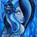 Blue Deathly zombie girl art print