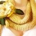 Knit scarf yellow felt flower brooch