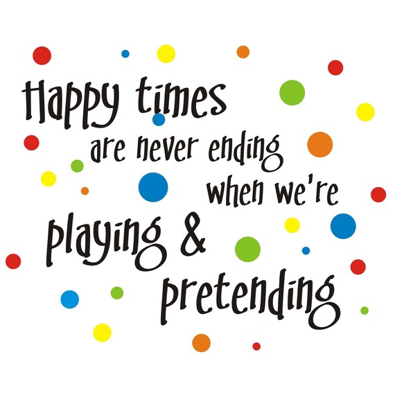 LARGE Happy Times are Never Ending Vinyl Wall Decal K031