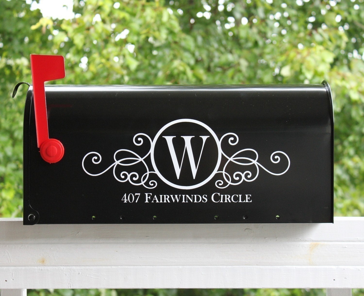 Swirly Monogram Mailbox Address Vinyl Decal By Back40life On Etsy   Il Fullxfull.196088359 