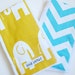 Chevrons and Elephants - Baby Burp Cloth Gift Set - by bitty bambu