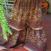 Hippie Gypsy Ruffle Pants- Maroon Sunflower - size 4 -can fit older girls as Capris