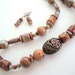Tan Aqua African Opal & Copper Necklace FREE Earrings