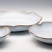 Shiny Cloudy-White Flower Bowl Set