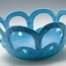 Turquoise Matte Lace/ Fruit/ Bread Bowl - Sunny Summer Sale - 20% off with coupon code SUMMER20