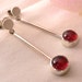Garnet and Silver Drop Earrings