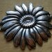 Sunflower Connector Trinity Brass 1 piece in Antiqued Silver or Vintage Patina F731-AS