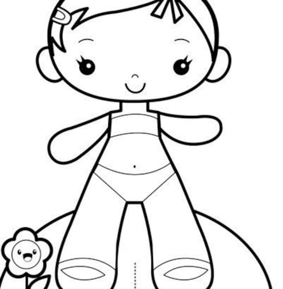 Sweet Paper Dolls COLORING PAGES PDF Printable Kit