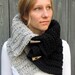 Two-Tone Snood Cowl Wrap with Horns..Handmade..CHOOSE Your Colors