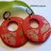 Large Wooden Tree of Life Earrings Red & Wood Hoop Earrings Bohemian style or CHOOSE Your Color