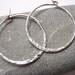 18 gauge Hoop Earrings Hammered Silver Medium Hoop