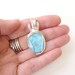 RESERVED Sea Blue Larimar Pendant Wire Wrapped in Silver