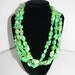 Multistrand Bright Green Dyed Coral made to resemble Turquoise Beaded Necklace