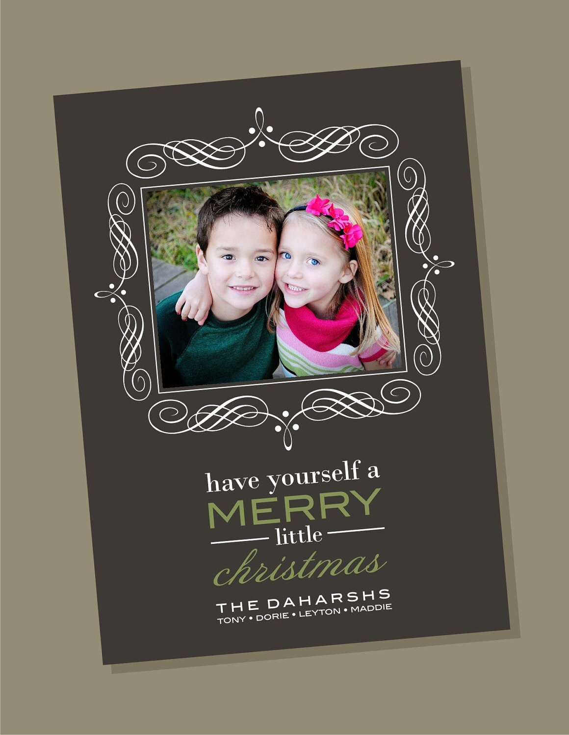 Holiday Framed custom holiday photo card by winksanddaisies