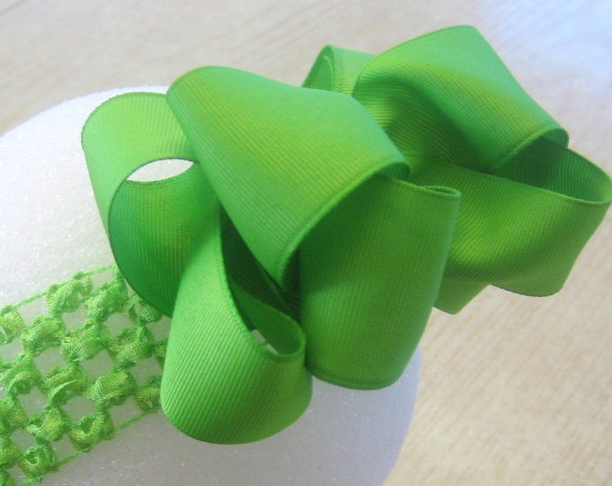 Hair Bows, Hairbows, Girls Hairbow, Lime Green hairbow, Lime Boutique Hair Bow, Large hairbows, Big hairbows, 4 inch hairbow, Baby headbands