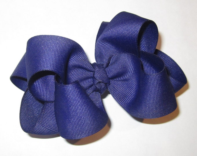 Royal Blue Hair Bow, Double Layered Hairbow, Big Boutique Hairbow, Girls Headband, Blue Bows, Large Blue Bow, Big Bows, Layered Bows