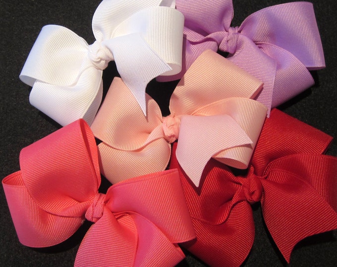 Boutique Bows, Girls Hairbows, Baby Headbands, Medium Hair Bows, Loopy Hair Bows, 4 inch Hair Bows, Lot Set of 22 Hair Bows, Wholesale Bows