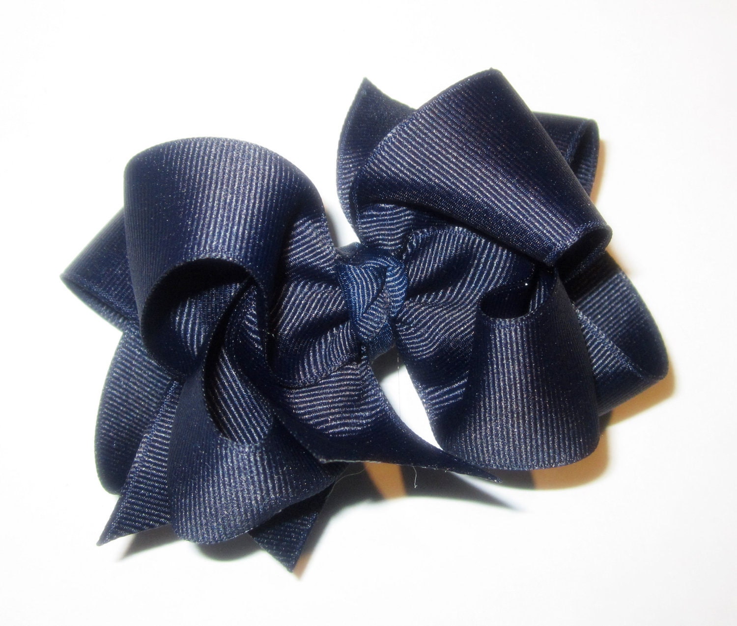 Navy Blue Hair Bow Double Layered Hairbow Boutique