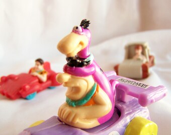 Flintstone, Toys, Hanna Barbera, Vintage, Children, Colorful, Dino, Fred Flintstone, Wilma Flintstone, Stoneage, Free Shipping, Collectible