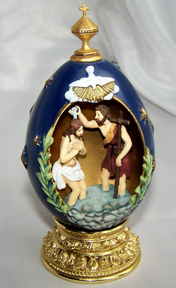 FREE SHIPPING Franklin Mint House of Faberge Egg The Baptism
