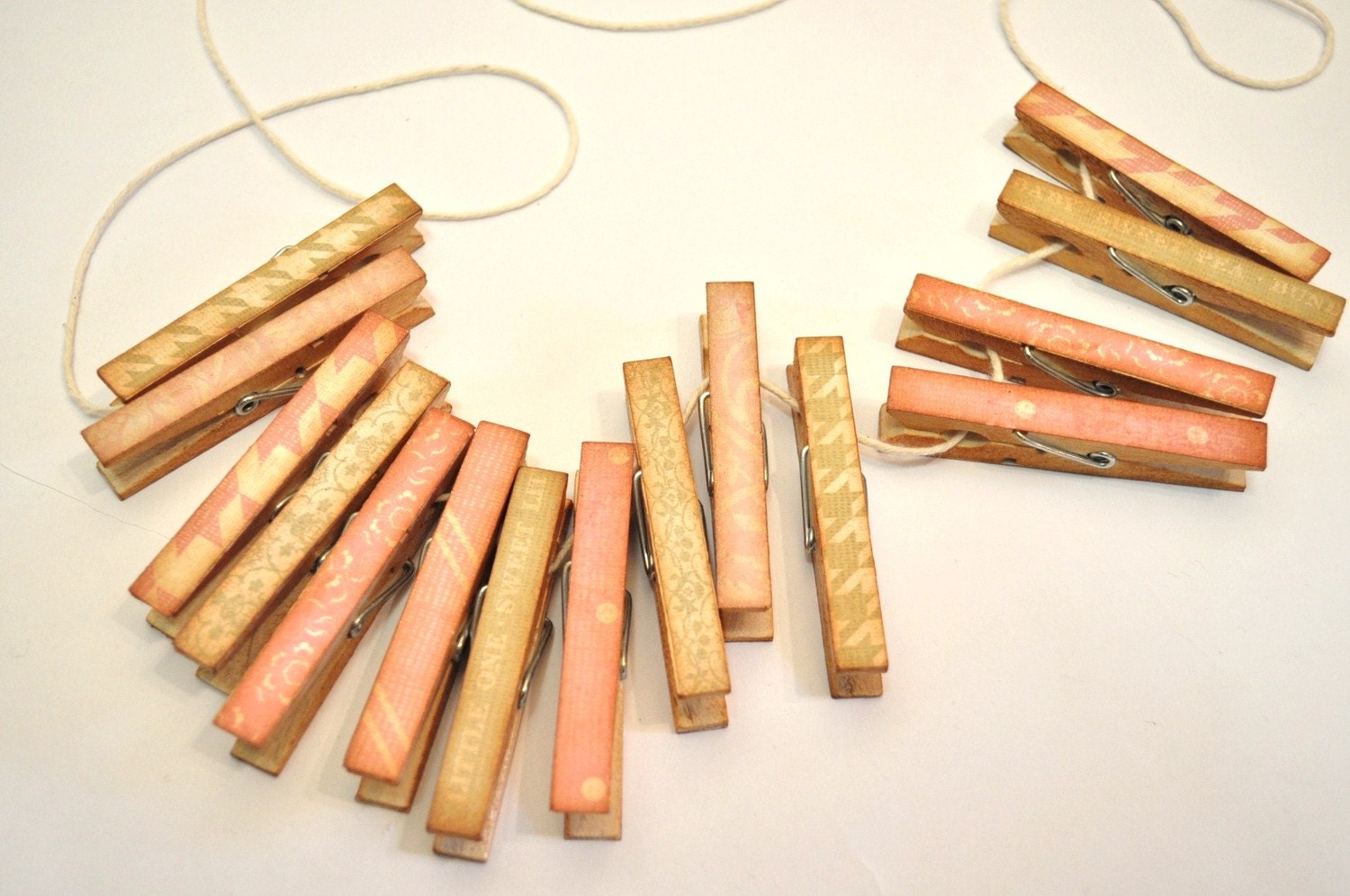 Light Pink and Green Vintage Inspired Clothespins by YoureItKids