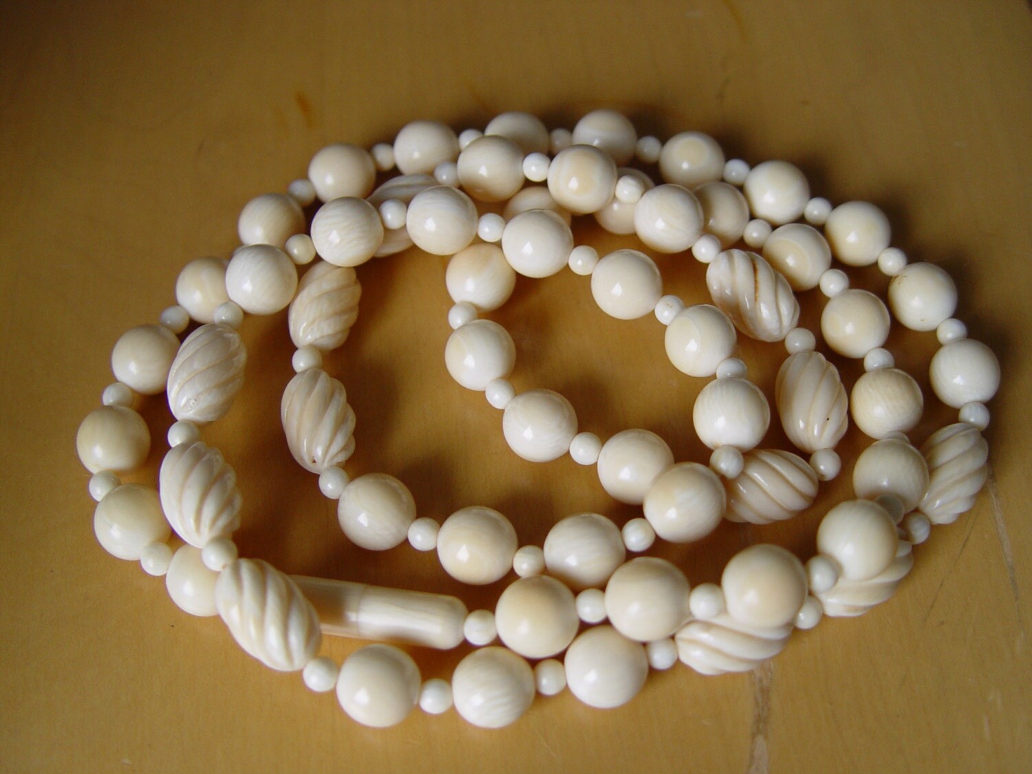 Preban African Ivory Necklace 36 Inches