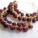 Garnet Earrings , Garnet Gold Hoop Earrings , Gemstone Hoops , Wire Wrapped , Gold Fill , January Birthstone , Garnet Jewelry