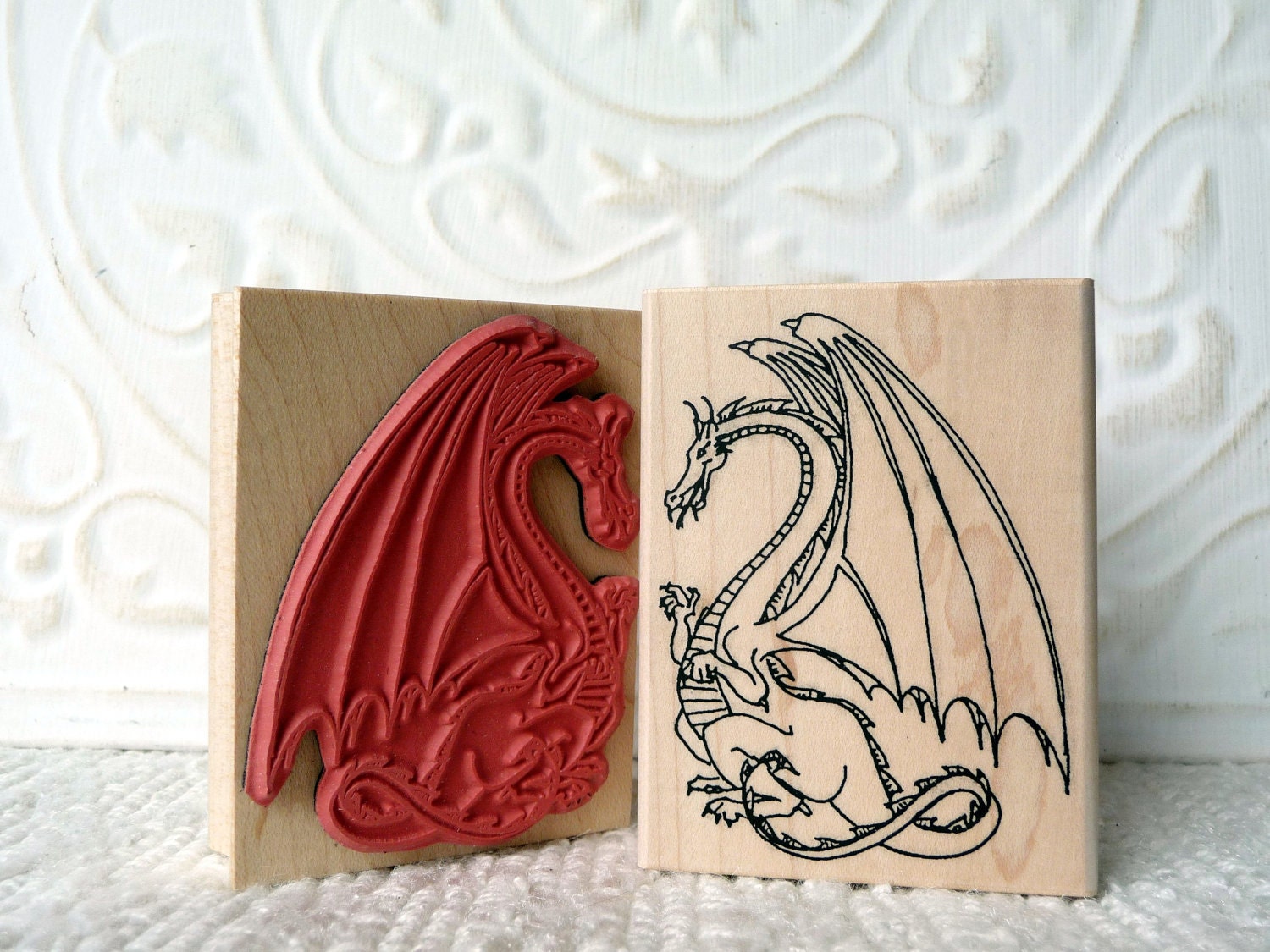 Large Dragon rubber stamp from oldislandstamps