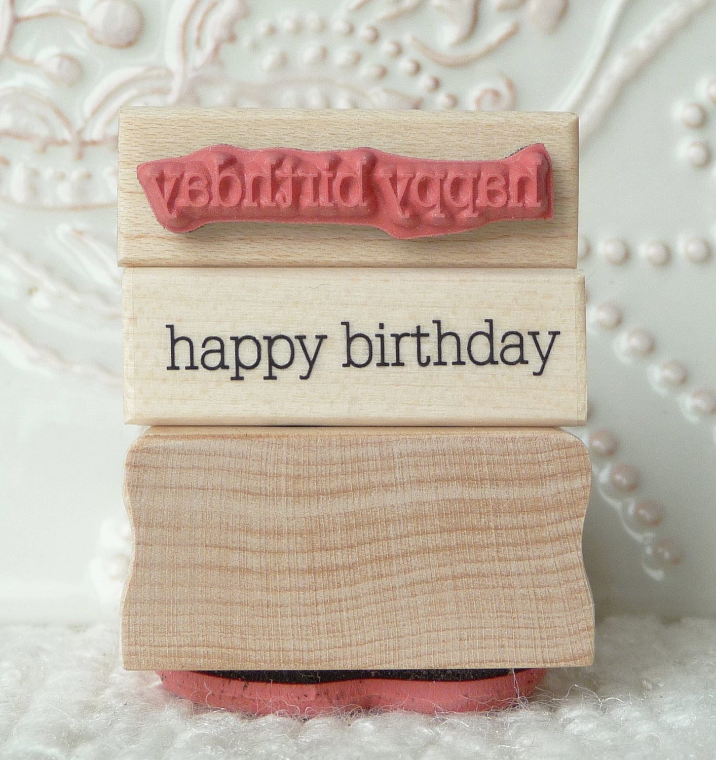 Simple happy birthday rubber stamp from oldislandstamps