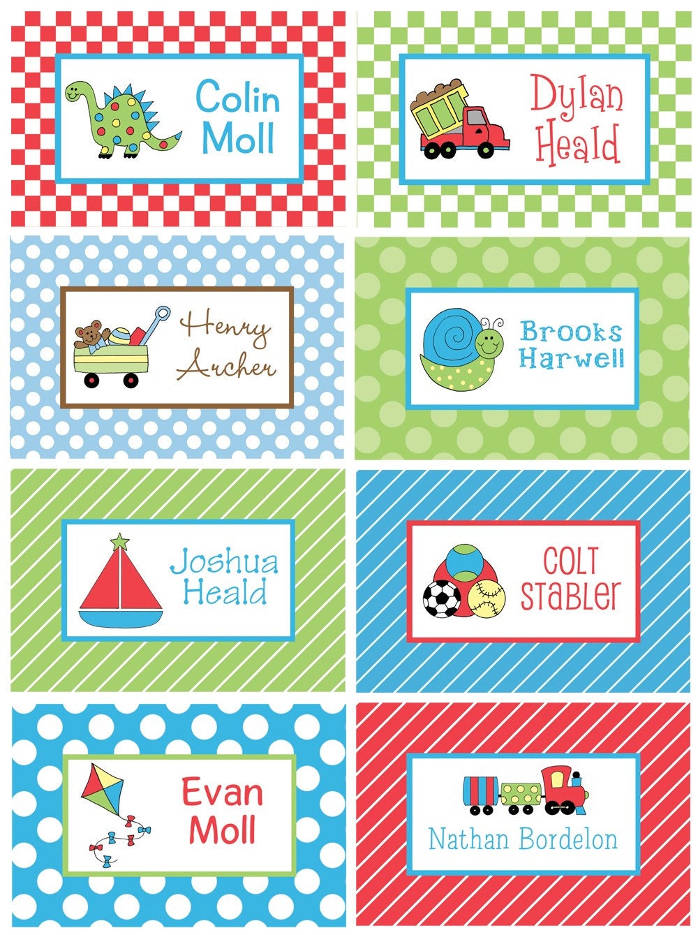 PERSONALIZED Boy Bag Tags Backpack Book Bag Luggage