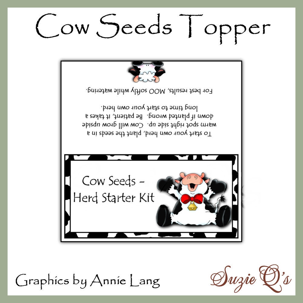 Cow Seeds Herd Starter Kit Digital Printables Good Craft