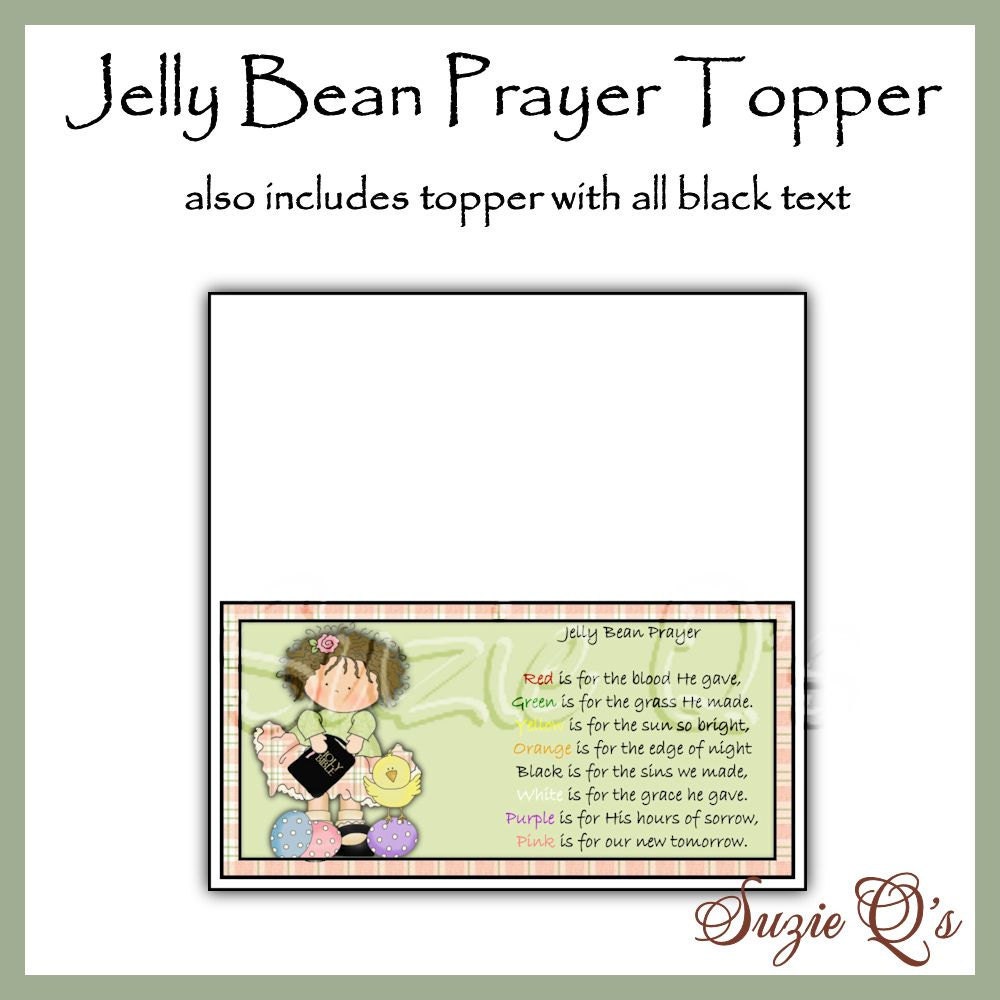 Jelly Bean Prayer Topper Digital Printable Immediate