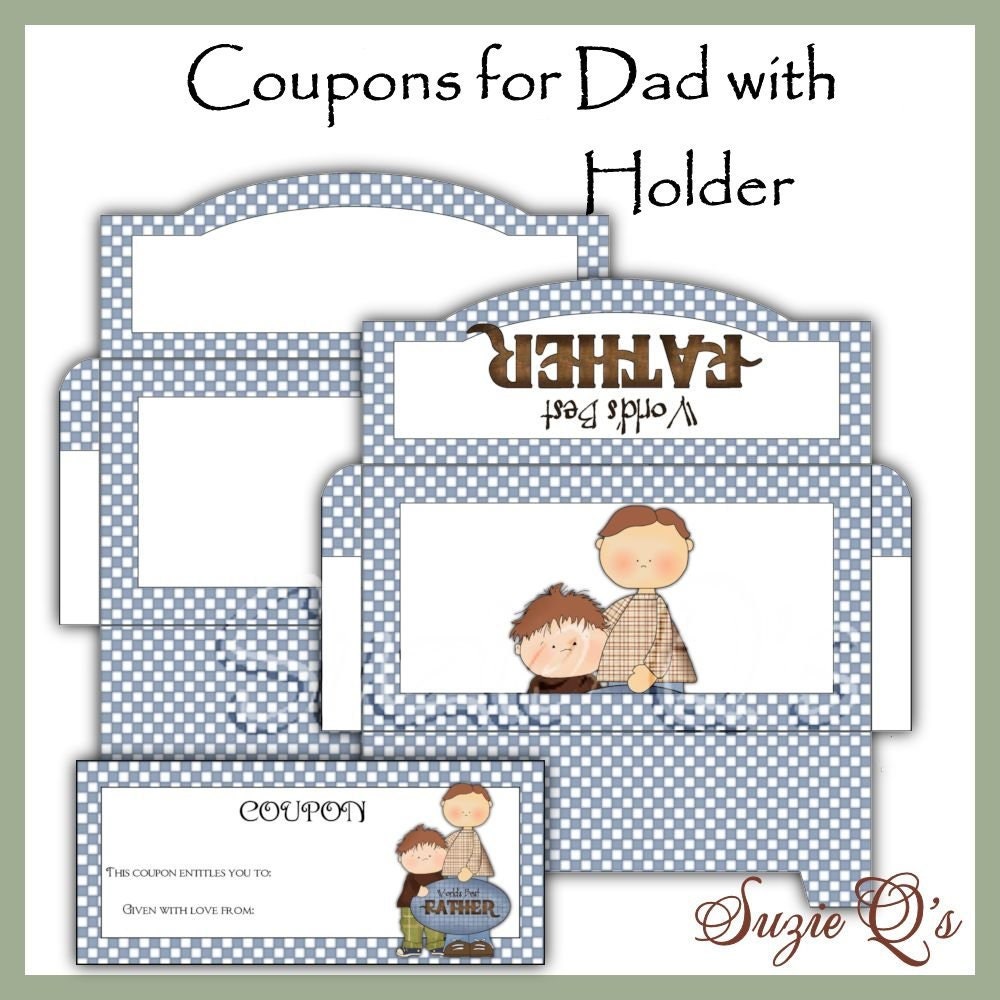 Make your own Coupons for Dad Digital Printable Immediate