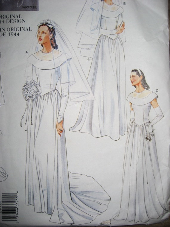 Vogue Vintage  1940 s Wedding  Dress  Pattern  2384 12 14 16