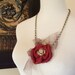 Knitted Red Rose Necklace