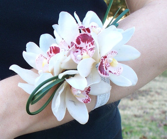 White Orchid Wrist Corsage 