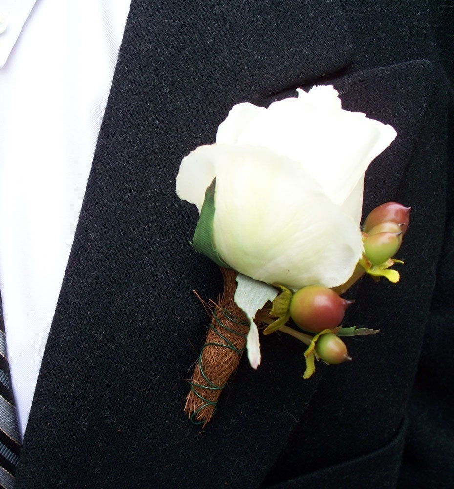 White Rose Boutonniere